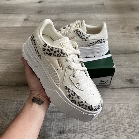 Puma - Mayze Leopard Stack Edgy Platform Sneaker - size 8.5 - NEW!! - Picture 1 of 9